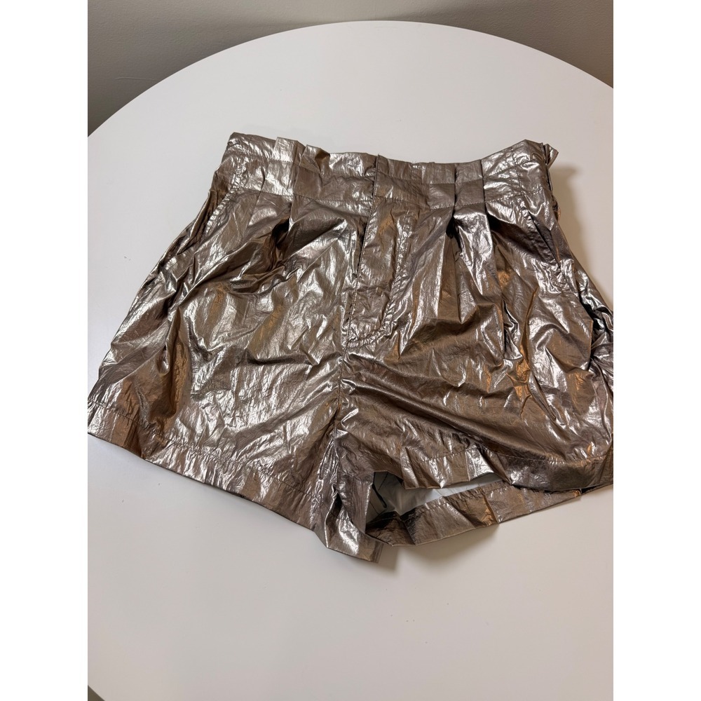 Emory Park Shorts Women Small Bronze Excellent High Waist Paperbag Festival